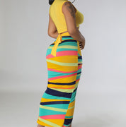 Two-Piece Cropped Top & Slit Skirt Set